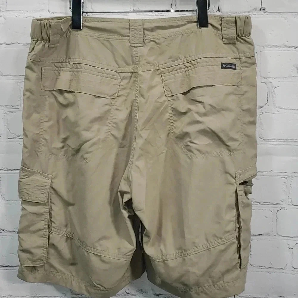 Men's Columbia Cargo Flat Front Khaki Shorts Size 36 Inseam 10 - Picture 5 of 11